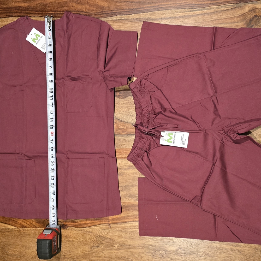 Burgundy Scrub Set Xs Brand New With Scrub Top & Scrub Bottom
